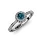 4 - Jolie Signature Blue and White Diamond Floral Halo Engagement Ring 