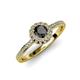 4 - Jolie Signature Black and White Diamond Floral Halo Engagement Ring 