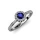 4 - Jolie Signature Blue Sapphire and Diamond Floral Halo Engagement Ring 