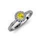 4 - Jolie Signature Yellow and White Diamond Floral Halo Engagement Ring 