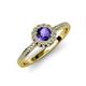 4 - Jolie Signature Iolite and Diamond Floral Halo Engagement Ring 