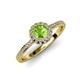 4 - Jolie Signature Peridot and Diamond Floral Halo Engagement Ring 