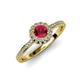4 - Jolie Signature Ruby and Diamond Floral Halo Engagement Ring 