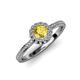 4 - Jolie Signature Lab Created Yellow Sapphire and Diamond Floral Halo Engagement Ring 
