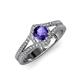 4 - Meryl Signature Iolite and Diamond Engagement Ring 