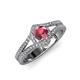 4 - Meryl Signature Rhodolite Garnet and Diamond Engagement Ring 