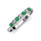 2 - Reina 3.00 mm Emerald and Diamond 7 Stone Wedding Band 