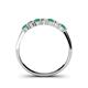 4 - Reina 3.00 mm Emerald and Diamond 7 Stone Wedding Band 