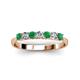 3 - Reina 3.00 mm Emerald and Diamond 7 Stone Wedding Band 