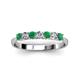 3 - Reina 3.00 mm Emerald and Diamond 7 Stone Wedding Band 