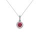 1 - Azaria Ruby and Diamond Halo Pendant 