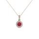 1 - Azaria Ruby and Diamond Halo Pendant 