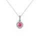 1 - Azaria Pink Tourmaline and Diamond Halo Pendant 