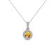 1 - Azaria Citrine and Diamond Halo Pendant 