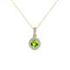 1 - Azaria Peridot and Diamond Halo Pendant 