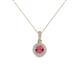 1 - Azaria Rhodolite Garnet and Diamond Halo Pendant 