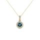 1 - Azaria Blue and White Diamond Halo Pendant 
