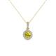 1 - Azaria Yellow and White Diamond Halo Pendant 
