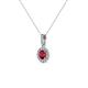 2 - Azaria Ruby and Diamond Halo Pendant 