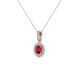 2 - Azaria Ruby and Diamond Halo Pendant 
