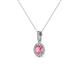 2 - Azaria Pink Tourmaline and Diamond Halo Pendant 