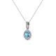 2 - Azaria Blue Topaz and Diamond Halo Pendant 