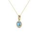2 - Azaria Blue Topaz and Diamond Halo Pendant 