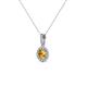 2 - Azaria Citrine and Diamond Halo Pendant 