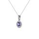 2 - Azaria Iolite and Diamond Halo Pendant 