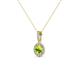 2 - Azaria Peridot and Diamond Halo Pendant 