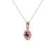 2 - Azaria Rhodolite Garnet and Diamond Halo Pendant 
