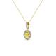 2 - Azaria Yellow Sapphire and Diamond Halo Pendant 