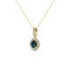 2 - Azaria Blue and White Diamond Halo Pendant 