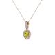 2 - Azaria Yellow and White Diamond Halo Pendant 