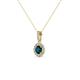 2 - Azaria London Blue Topaz and Diamond Halo Pendant 