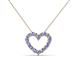 2 - Zayna 2.00 mm Round Tanzanite and Diamond Heart Pendant 