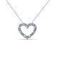 2 - Zayna 2.00 mm Round Aquamarine and Diamond Heart Pendant 