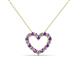 2 - Zayna 2.00 mm Round Amethyst and Diamond Heart Pendant 