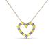 2 - Zayna 2.00 mm Round Yellow Sapphire and Diamond Heart Pendant 