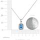 4 - Edlyn Blue Topaz and Diamond Halo Pendant 