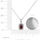 4 - Edlyn Red Garnet and Diamond Halo Pendant 