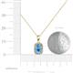 4 - Edlyn Blue Topaz and Diamond Halo Pendant 