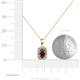 4 - Edlyn Red Garnet and Diamond Halo Pendant 