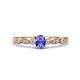 1 - Kiara 0.70 ctw Tanzanite Oval Shape (6x4 mm) Solitaire Plus accented Natural Diamond Engagement Ring 