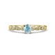 1 - Kiara 0.61 ctw Aquamarine Oval Shape (6x4 mm) Solitaire Plus accented Natural Diamond Engagement Ring 