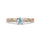 1 - Kiara 0.61 ctw Aquamarine Oval Shape (6x4 mm) Solitaire Plus accented Natural Diamond Engagement Ring 