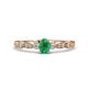 1 - Kiara 0.58 ctw Emerald Oval Shape (6x4 mm) Solitaire Plus accented Natural Diamond Engagement Ring 