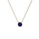 1 - Juliana 4.00 mm Round Blue Sapphire Solitaire Pendant Necklace 