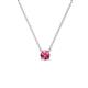 1 - Juliana 4.00 mm Round Pink Tourmaline Solitaire Pendant Necklace 