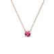 1 - Juliana 4.00 mm Round Pink Tourmaline Solitaire Pendant Necklace 